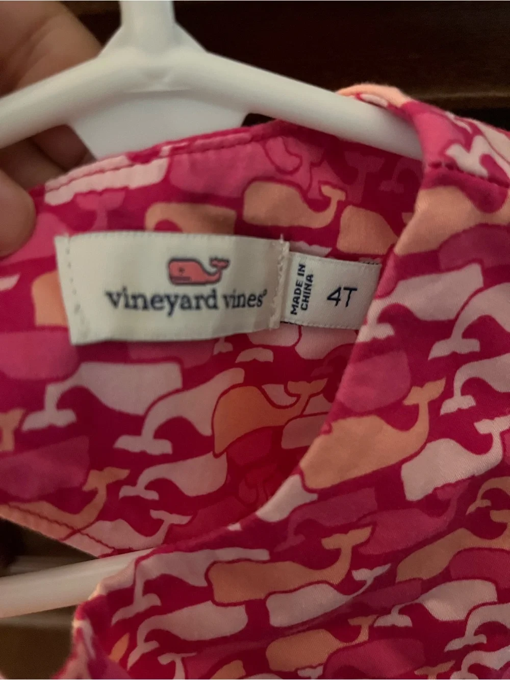 Vineyard Vines Pink & Coral Whale Print Dress